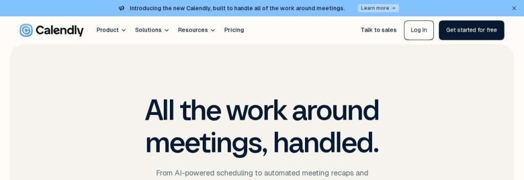 Calendly homepage