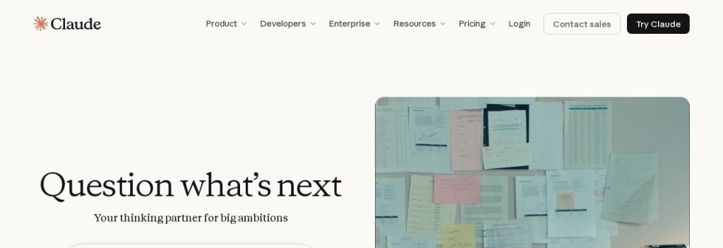 Claude homepage
