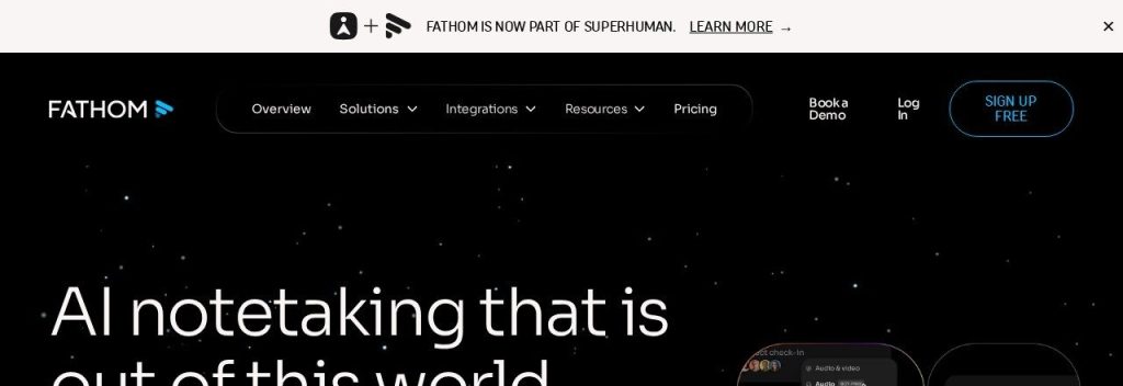 Fathom homepage