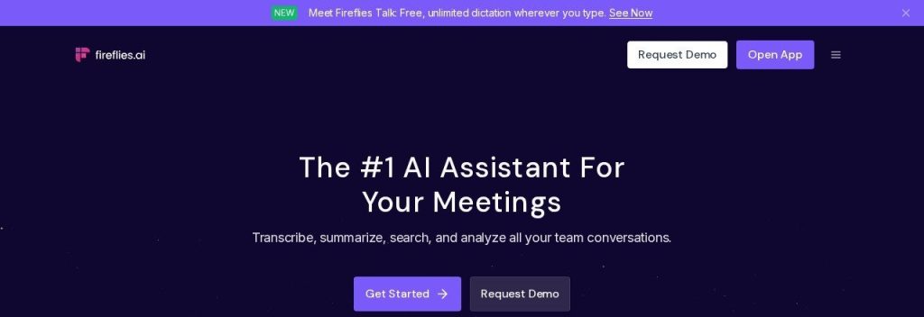 Fireflies.ai homepage