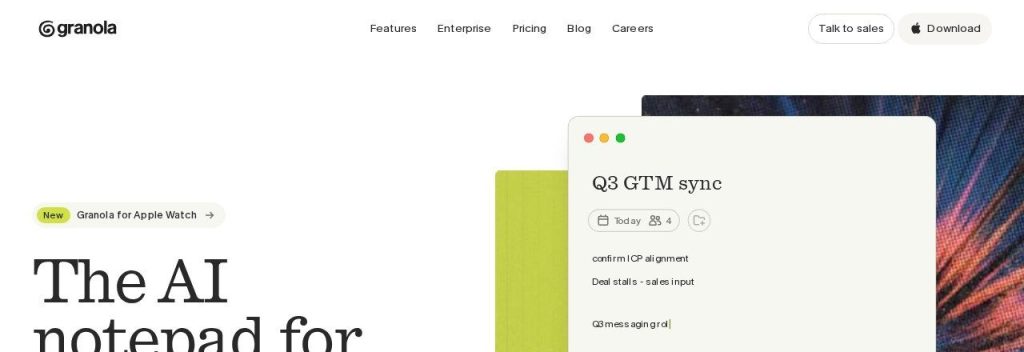 Granola homepage