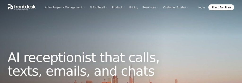 My AI Front Desk homepage